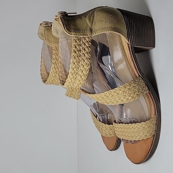 Sugar Haidee Sandal Braided Strappy Back Zip Faux Leather Stacked Block Heel 7.5 - Picture 8 of 16